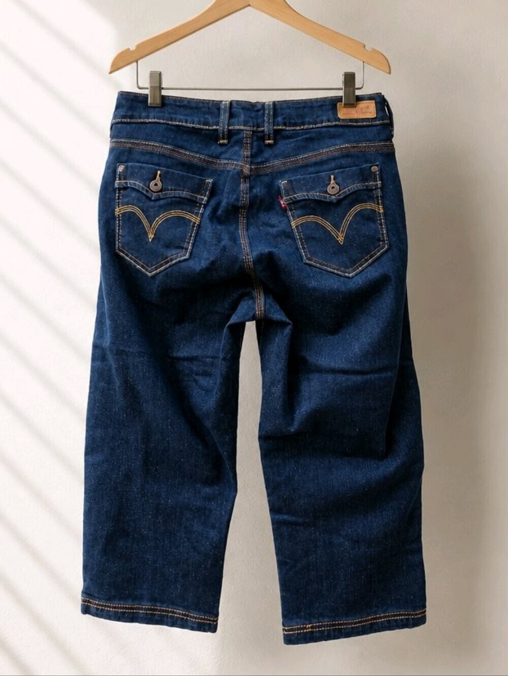 Signature by Levi Strauss Capris Size 14 Dark Blue Denim #JEA13 - Picture 2 of 15